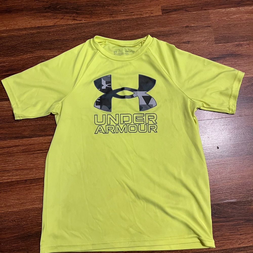 Neon Green Under Armor Kids Shirt